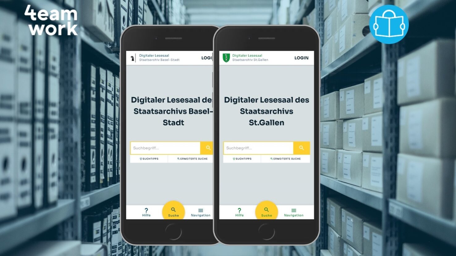 Screenshot Mobilgerät vom Produkt digitaler Lesesaal