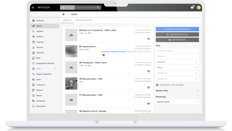 Capture d'écran du produit MYCOLEX 2.0